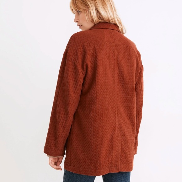 NWT! Madewell Diamond Jacquard Shaw Blazer - Color: Stained Mahogany - Picture 4 of 13